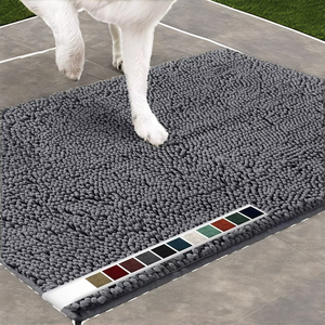 Alfombrillas de baño sólidas antideslizantes con parte trasera de látex, alfombra peluda de absorción de agua para suelo de inodoro, baño transpirable para perros, fibra hecha - Product Image 2