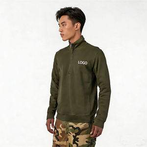 DUOLLB Felpa da Uomo in Pile con Cerniera a Un Quarto, <span class=keywords><strong>Manica</strong></span> con Iconico Stemma a Bussola, per <span class=keywords><strong>Polo</strong></span>, Tessuto in Spugna Ricamato Personalizzabile - Product Image 5