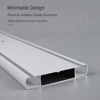 Supports de rail de rideau longs en alliage d'aluminium robuste, style minimaliste sans support, glisse silencieuse, embouts de rail de rideau cachés