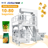 Machine d'emballage rotative haute vitesse pour sachets préformés, machine de remplissage et de scellage pour pop-corn, noix mélangées et snacks