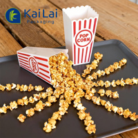 Boîtes à Popcorn Pliables Automatiquement, Écologiques, Réutilisables, Recyclables, Portables, Rayées Rouge et Blanc pour Cinéma, Carnaval, Fête