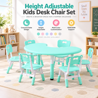 Table et chaise d'éveil pour enfants réglables, durables, confortables, ignifuges et écologiques en plastique pour la maternelle et l'étude des bébés