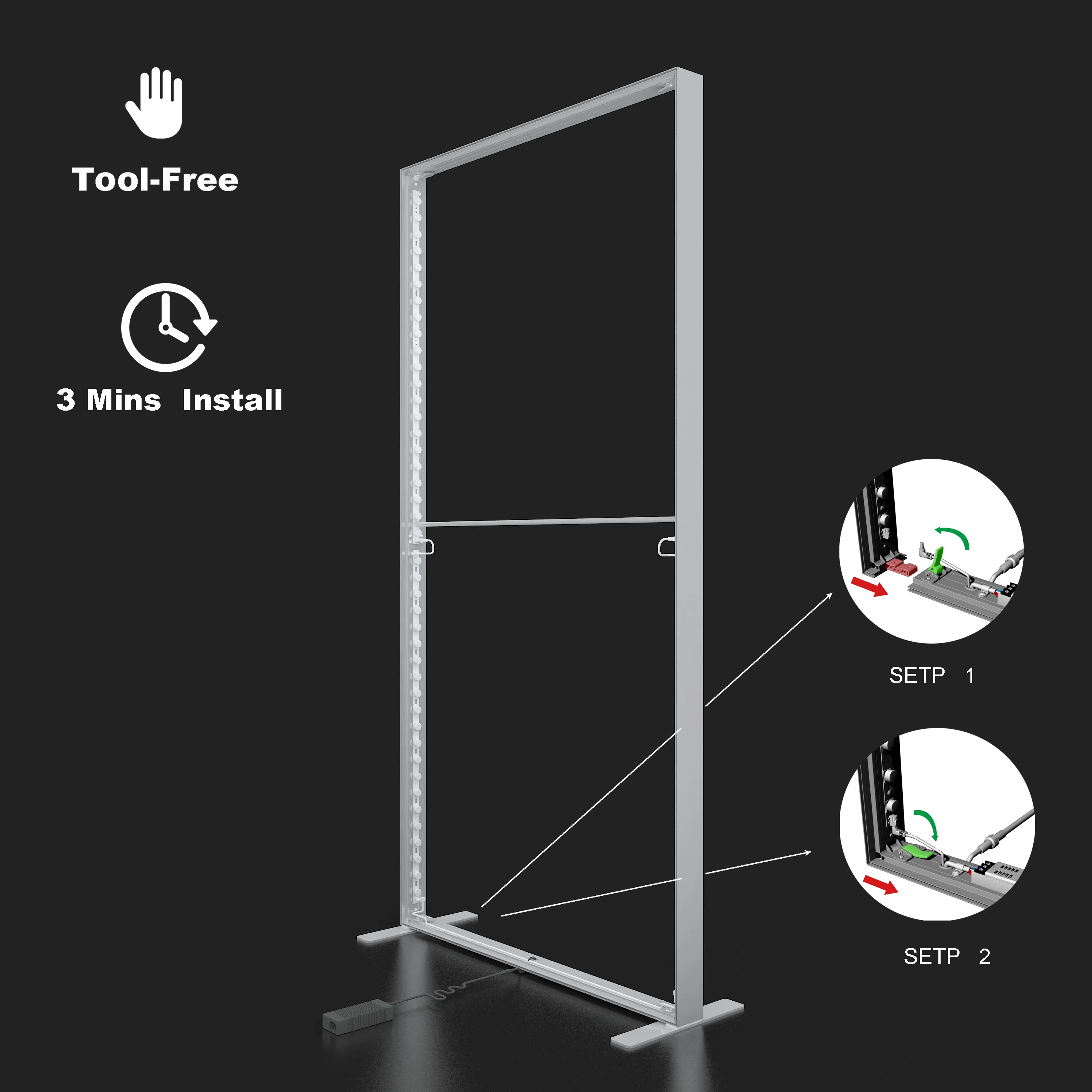 double sided custom printing SEG LED backdrop frameless tension fabric LED light box for advertising and events