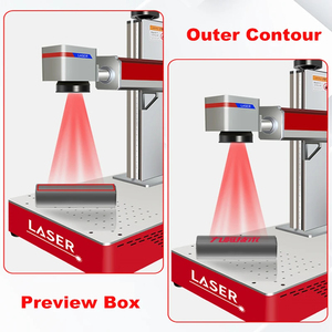 Machine de marquage laser à fibre industrielle mini 20W 100W pour métal, bois, pierre, verre, papier, MDF, caoutchouc - Système de gravure refroidi par air AI DXF - Product Image 6