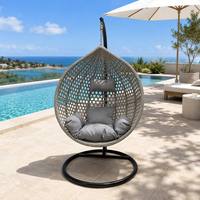 2026 Fauteuil suspendu œuf moderne personnalisé en rotin tressé et métal, écologique et durable, pour jardin, terrasse, extérieur, salon et parc