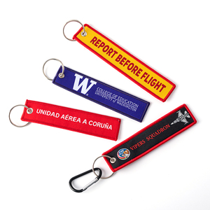 Custom Double Sided Woven Stainless Steel Keychain Knitted Merrow Border Custom Logo Color-Durable Promotional Gift for Car