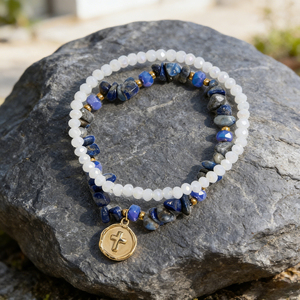 Handcrafted Natural Stone Stackable Crystal <b>Beaded</b> <b>Bracelet</b> with Pendant Healing Rose Quartz Crystal Gemstone <b>Beaded</b> <b>Bracelets</b> - Product Image 3