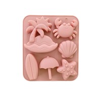 Moule en silicone de qualité alimentaire résistant à la chaleur, lavable au lave-vaisselle, non toxique, écologique, en forme de rectangle, sur le thème de la plage tropicale, pour gâteaux et chocolats
