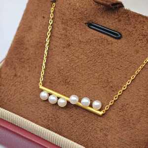 Collier pendentif minimaliste en argent 925 plaqué or UM Jewelry, vente en gros, perle d'eau douce naturelle, cadeau de mariage et de fiançailles - Product Image 4