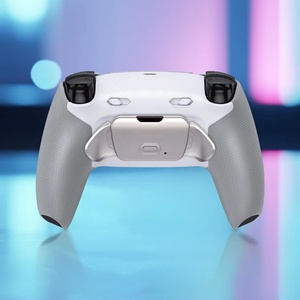 Rubberized White Gray - Silver Metal Back Button RISE Plus MAX RMB Back Paddle Kit With Click Trigger Stops for PS5 <b>Controller</b> - Product Image 1