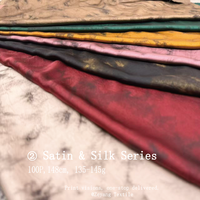 Tissu satiné froissé en acétate à imprimé floral dégradé tie-dye mat et estompé, doux et froissé pour vêtements féminins, robes et pyjamas