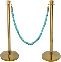 Poteau de guidage classique en acier inoxydable poli, de qualité ingénierie, à tête sphérique, avec barrière dorée, pour auditorium, à économie d'énergie