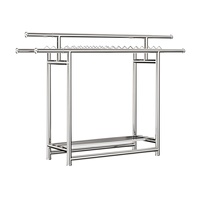 Portant à Vêtements Mobile Télescopique Démontable en Acier Inoxydable, Séchoir à Linge Pliable Intérieur/Extérieur, Tringle à Sécher Portable