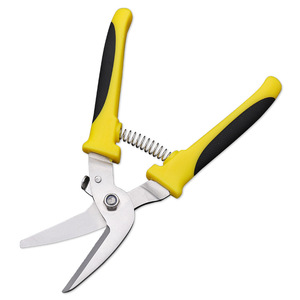 Bent Sheet Metal Shears Stainless Steel Yellow Industrial Multi Purpose Scissors For Wire Ducts - Product Image 2