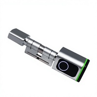Serrure cylindrique intelligente Euro pour porte en bois avec empreinte digitale, mot de passe, carte RFID, clé, déverrouillage par carte mémoire, application Tuya TTLock