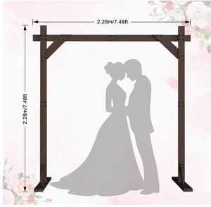 7.48ft đám cưới bằng gỗ vòm vuông ARBOR gỗ vòm khung cho ngoài trời bãi cỏ rừng trang trí đám cưới bằng gỗ vòm Backdrop đứng - Product Image 2