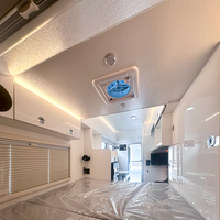 Caravane de luxe tout-terrain remorquable, en panneaux composites sandwich, pour 4 personnes, idéale pour le camping et les voyages.