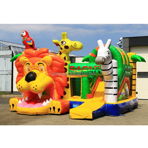 Nouveauté Grand lion Château Gonflable Combos <span class=keywords><strong>Lowen</strong></span> Hupfburg avec Toboggan - Product Image 5