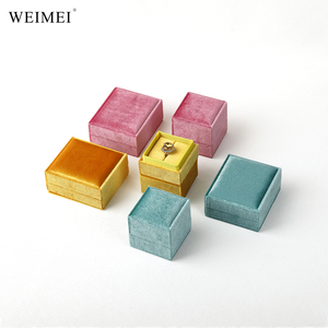 WEIMEI Suede Right Angle Velvet Jewelry <b>Box</b> Lid and Bass Ring Necklace <b>Earring</b> <b>Box</b> Jewelry Packaging - Product Image 3