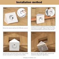 Kit de montage et support pour ventilateur de plafond en plastique avec boîte pour plafonds cathédrale, angles 80, installation facile, garantie 1 an - 1 paquet