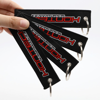 Porte-clés tissé personnalisé style course noir, brodé, pour atelier de tuning automobile, cadeaux promotionnels