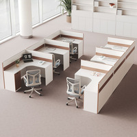 Poste de travail moderne en MDF écologique pour bureau à domicile, cabine de personnel, poste de travail double/quatre/six personnes, cloisons modulaires, chaise