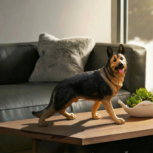 Figura Realista de Perro Pastor Alemán en Resina, Estatua de Cachorro Alsaceano, Decoración para Hogar, Oficina y Jardín - Product Image 3