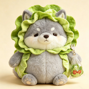 Peluche animale en forme <span class=keywords><strong>de</strong></span> <span class=keywords><strong>chou</strong></span>, série <span class=keywords><strong>de</strong></span> poupées mignonnes : Renard, Cochon, Crocodile, Husky, Pingouin, Personnalisable - Product Image 4