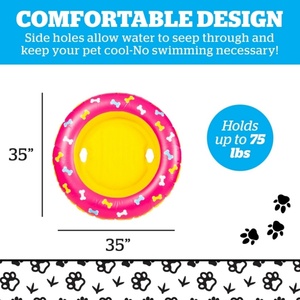 Flotador Inflable de PVC para Perros, Balsa Inflable de Vinilo Resistente para Perros Pequeños y Medianos, Diversión en la Piscina para Mascotas - Product Image 2