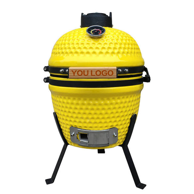 13-Inch Premium Modern Ceramic Smoker Grill with Stainless Steel and 4-in-1 Charcoal/Carbon Fuel for Outdoor Kitchen