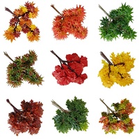 ODIS Daun Sutra Multi Gaya Tahan UV Ramah Lingkungan Tahan Lama 60cm Ranting Daun Berwarna-warni Banyan Ginkgo Maple Daun Buatan Grosir