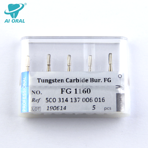 Bera dentaria del carburo di tungsteno del taglio normale del cilindro rotondo, fresa di FG con un gambo di 1.6mm per i manipoli dentali elettrici ad alta velocità - Product Image 5