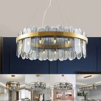 Lámpara de Techo Colgante de Cristal de Lujo Grande para Decoración del Hogar, con Control Remoto, para Dormitorio, Casa, Cocina, Sala de Estar