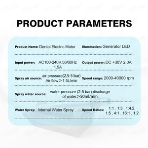 Motor <span class=keywords><strong>dental</strong></span> quirúrgico eléctrico sin escobillas con agua y pieza de mano <span class=keywords><strong>dental</strong></span> 1:5 para piezas de mano eléctricas dentales - Product Image 6