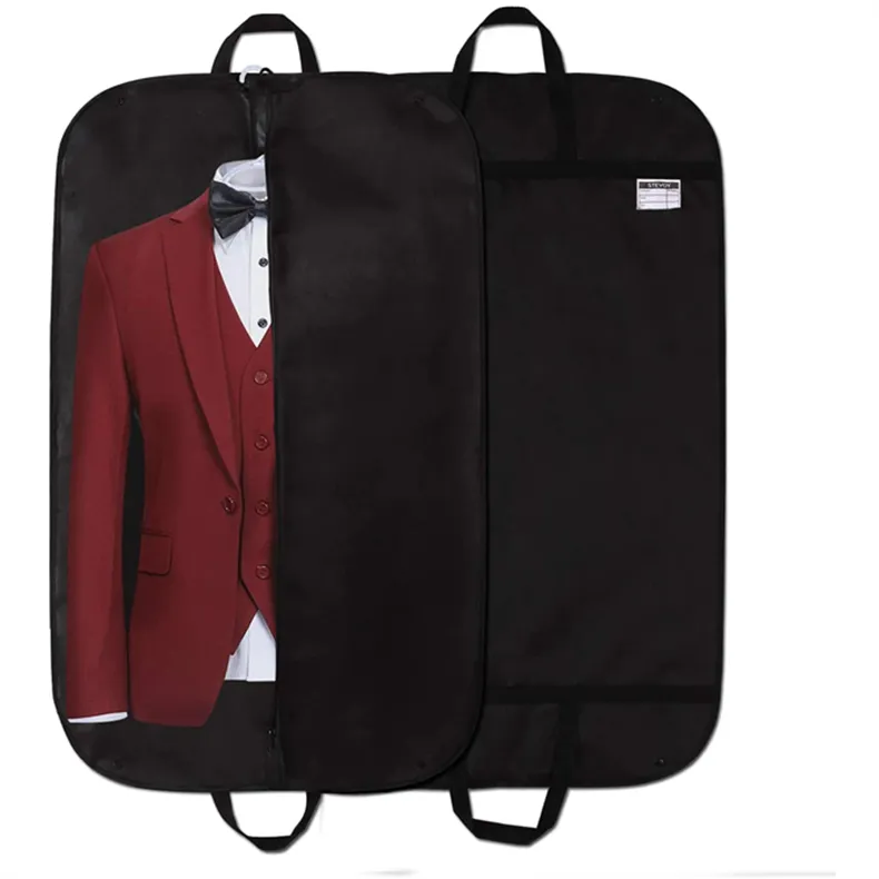 مع شعار مخصص جيب بسوستة حقيبة غير منسوجة قطن أكسفورد حمالة كتب لحمل الملابس غطاء بدلة حقائب سفر للملابس