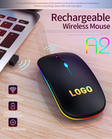 Souris d'ordinateur sans fil optique rechargeable silencieuse ultra-mince 2,4 GHz à double mode, colorée, 1600 DPI, en stock