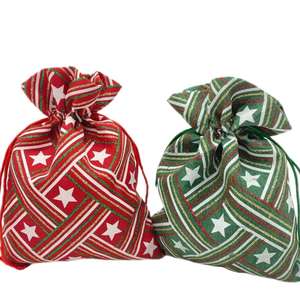 Fancy Fabric Drawstring <b>Gift</b> <b>Bag</b> for <b>Christmas</b> Customized Printed Present Wrapping Pouch High Quality - Product Image 1