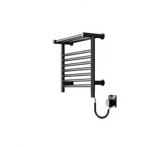 Radiatore portasciugamani nero, moderno portasciugamani riscaldato antracite <span class=keywords><strong>per</strong></span> piccoli bagni - Product Image 2