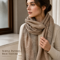 Écharpe longue et large en cachemire 100 % pour femme, unie, texturée, douce et chaude, idéale pour l'automne et l'hiver, usage quotidien