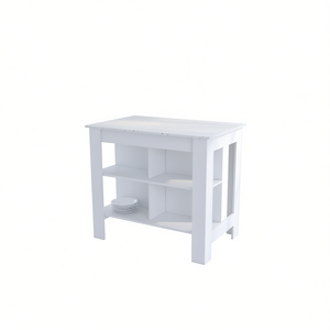 <b>Kitchen</b> Island With Antibacterial Surface Three <b>Shelves</b> Modern Wood <b>Kitchen</b> Cart - Product Image 1