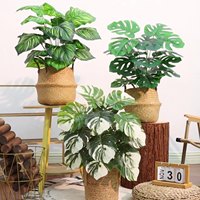 Vente chaude Plantes Artificielles D'intérieur En Pot Plante D'intérieur Tropical Faux Fromage Plante Artificielle Colorée Monstera Plantes