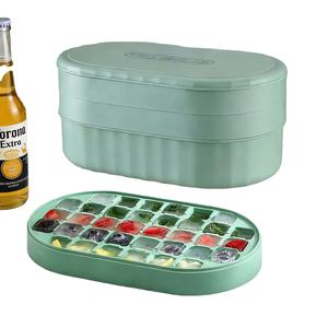 Bandeja para Cubitos de Hielo con Tapa y Contenedor, Kit de 72 Cubos con Pala para Hielo y Base de Silicona de Fácil Desmolde, Molde Apilable para Cubitos de Hielo para Congelador - Product Image 1