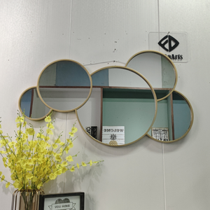 Specchio Decorativo da Parete <span class=keywords><strong>in</strong></span> Vetro Dorato di Lusso Stile Retrò 109x61cm, Decorazione per <span class=keywords><strong>Casa</strong></span> e Ufficio, <span class=keywords><strong>Vendita</strong></span> Diretta dalla Fabbrica - Product Image 3