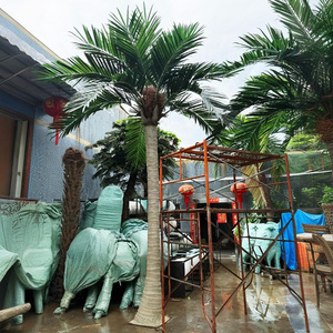 Pohon kelapa buatan daun merah muda hijau batang serat kaca besar 2m 3m pohon palem logam luar ruangan Kanada pohon palem tanaman tropis palsu - Product Image 5