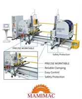 MAMIMAC 2212B Tenonneuse à double extrémité, moteur 13,88 kW, 4 broches, machine de menuiserie CNC automatique haute performance, PLC, tenonnage 230-2000 mm, 140 mm