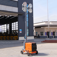 FURD Fabrika Fiyatı 5 Metre Hidrolik Manuel Işık Kulesi Dizel Jeneratör Kolay Kurulum Mobil Treyler Gece Çalışması