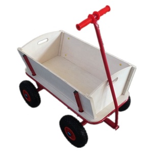 Chariot de jardin à quatre roues TC1812 Wagons pour enfants en bois Chariot de plage en bois Chariot de stockage en bois à quatre roues - Product Image 2