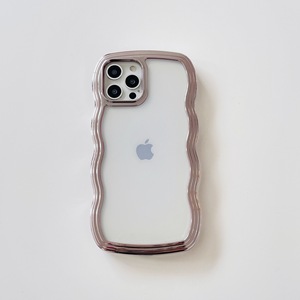 Funda transparente personalizada para <span class=keywords><strong>Iphone</strong></span> 13, accesorios de batería ondulados con borde de Metal - Product Image 4