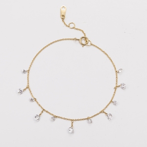 Classic 14K <b>Solid</b> White <b>Gold</b> 1.37ct Round Brilliant Lab Grown Diamond <b>Bangle</b> Bracelet | Round Brilliant Cut Lab Created Diamond - Product Image 1