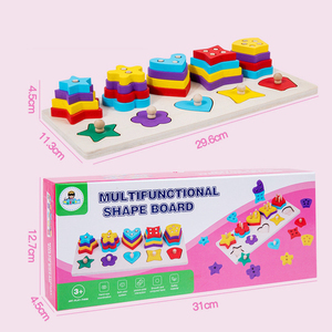 HOYE <strong>Wooden</strong> <strong>Shape</strong> <strong>Stacking</strong> <strong>Blocks</strong> <strong>Wooden</strong> <strong>Sorting</strong> &amp; <strong>Stacking</strong> Toys <strong>Shape</strong> Recognition Geometric <strong>Blocks</strong> - Product Image 4